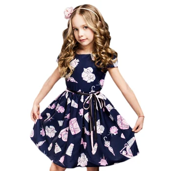 2-8 Let Dekleta Poletje Obleko 2019 Malčka Dekleta Princesa Obleko Za Stranko Haljo Enfant Otroci Obleke Za Dekleta Roža Punca Obleke
