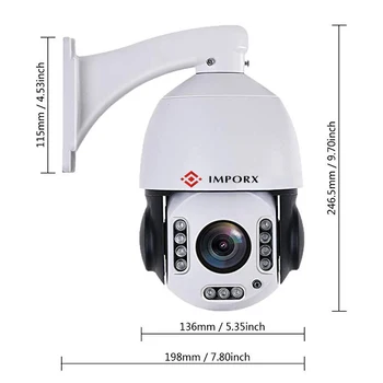 IMPORX 5MP fotoaparat Samodejno Sledenje WIFI PTZ IP Kamero 20X Povečava Zunanji Brezžični Oseba Zazna Humanoid Priznanje Auto Tracker IP Kamere
