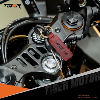 Za Yamaha YZF-R3 R3 Modeli Motociklov Keychain Cowhide Key Ring