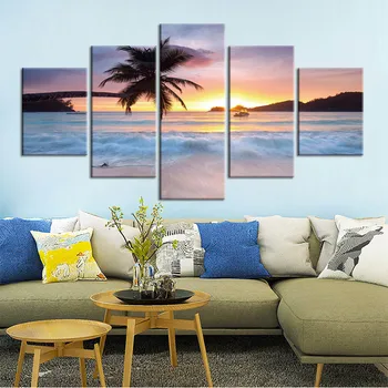 Modularna Platno Slikarstvo HD Natisne 5 Plošči Platno Umetnosti Plaže, pogled na morje Plakat Stenske Slike Doma Dekor