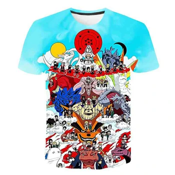 Kul Harajuku Naruto Tshirt Ulične Fantje Poletje Moda Obdelava T-shirt Priložnostne Risanka Tiskanja Unisex vrhovi Smešno Japonska Majica An