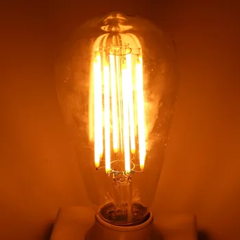 Grensk ST64 6W LED Zatemniti Dolge Žarnice z Žarilno nitko Letnik Edison Zlati led Žarnica 2200k E26 E27 Zamenjajte 60-VATNA Žarnica