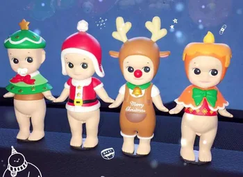 7-10 cm 4pcs/veliko Japonskih anime slika sonny angel dejanje slika nastavite Božič serije zbirateljske model igrače za dekleta