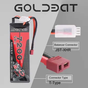 GOLDBAT 7200mAh LiPo Baterije za RC 2S 50C LiPo 7.4 V, z Dekani T Plug za RC Avto Vozil Tovornjak Tank Losi Traxxas Slash Truggy