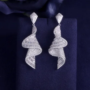 Jankelly Moda AAA kubičnih cirkonij utrla nastavitev štruce kamni uhani za ženske edinstven nakit