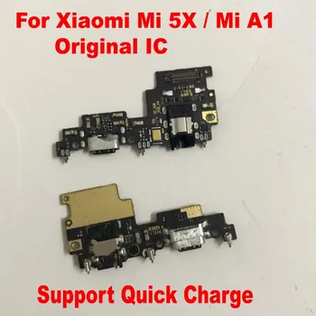 Prvotne Polnjenje Vrata PCB Board USB Charge Dock Priključek z Mikrofonom Flex Kabel Za Xiaomi Mi 5X Mi5X Mi A1 MiA1
