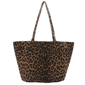 Priložnostne tote vrečke za ženske big vrečko oblikovalec prosti čas visoke kakovosti torbici, velike zmogljivosti, Leopard Tiskanja platno vrečko za nakupovanje