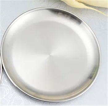 Visoka kakovost korejski 304 nerjavno jeklo, Okroglo zrezek ploščo pladenj ene plasti lasišča konča ogledalo zrezek pladenj za peko na žaru namizna Jed