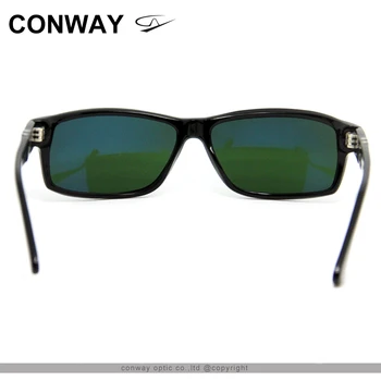 Conway Retro sončna Očala Mens Pravokotne Nerd blagovne Znamke Oblikovalec Osebnih sončna Očala 70 Polno Platišča Acetat Odtenki Očala Črna