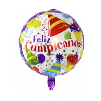 10pcs 18 inch Krog Feliz Cumpleanos španski Happy Birthday Party Mylar Folija Balone Helija, Zrak Baloes Diplomi Zraka Globos Igrača