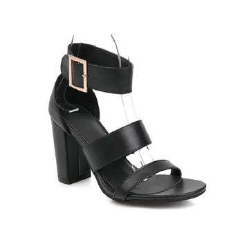 ZawsThia 2020 velike sponke traku ženska blok visokih petah poletni čevlji black brown gladiator stranka ženske sandale plus velikost 43 44 45