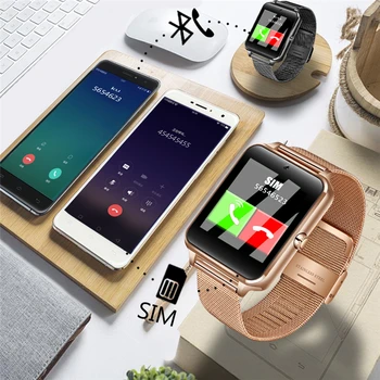LIGE Novih Pametnih Moških Watch Telefonom Bluetooth, Kamera iz Nerjavečega jekla, trak šport Pedometer Smartwatch Android relogio inteligente+Box