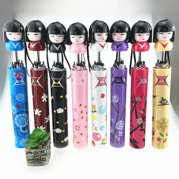 YADA Japonski Kimono Lutka Zložljiva Steklenico Vina Dežnik Dež Ustvarjalne UV Mini Dežnik Za Womens Oblikovalec Darila Dežniki YS396