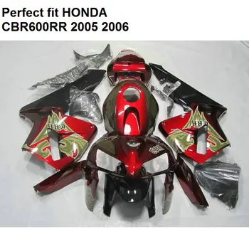Poprodajnem deli telesa oklep za Honda CBR600RR 2005 2006 rdeča črna fairings kit CBR 600RR 05 06 SZ57
