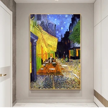 Van Gogh Kavarna Terasa Na Noč Za Oljnih Slik Tisk na Platno Umetnosti Plakatov in Fotografij Van Gogh Znanih Umetniških Slik Doma Dekor