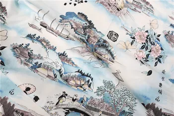 Diy obrti tkanine, tkanine in bombažne stretch poplin tiskanje Japonski kimonos Japonski carinski (0,5 m)