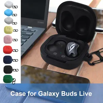 NOVO Silikonsko Ohišje za Slušalke Pokrovček Za Galaxy Brsti Živo Slušalke Zaščitna Primeru Zajema Bluetooth Brezžične Slušalke Primeru S Kavljem