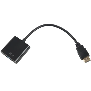 1080P HDMI na VGA Z o Prilagodilnik Pretvornika USB Napajanje Video Kabel Črna