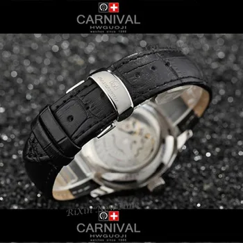 Svetlobna nepremočljiva, avtomatski mehanske ure moških polno jeklenih usnjeni trak moda priložnostne luksuzne blagovne znamke moških watch ura montre