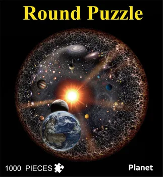 1000 kos Krog Geometričnih Foto Puzzle Odrasli Otroci Darilo Izobraževalne Igrače, Vesolje, Zemlja, Luna Mavrični Planet Jigsaw