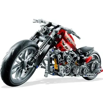 DECOOL Tehnika Motocikel Exploiture Model Harley Vozila Mesto Moto Cross Kolo gradniki Izobraževalne Igrače Za Otroke