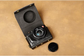 [VR] Ročno Kamero Vrečko Kožo celega Telesa Zajema Leica D-LUX Typ 109 D-LUX 7 Pravega Usnja Fotoaparat Primeru Odprite Baterije Design