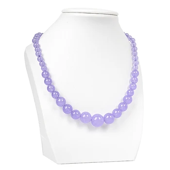 Vijolična vijolična Chalcedony Jasmina nakit ogrlica velikodušno temperament pol gem ogrlica 6-14 mm kroglice žensk Ogrlica