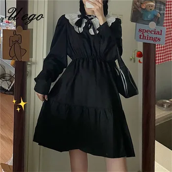 Na japonskem Slogu Sladko Dekle je Elegantna Cosplay Obleko Vitek Pas Gothic Lolita Slog Lady Večer Stranka Obleko Ženske Jesen Pomlad Obleko