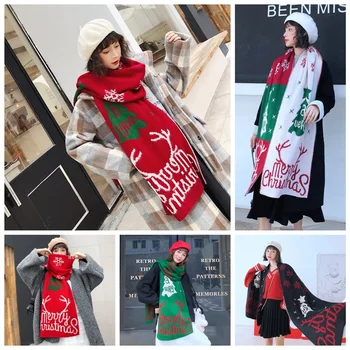 2020 Luksuzni ženske Kašmir Šal Božič Pletene Toplo Divje Šal Šal Dolgo Lady luksuzne blagovne znamke, Jesenski In Zimski Modni Šal