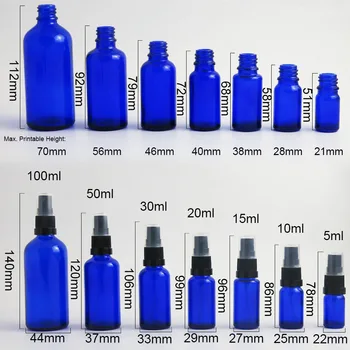 10pcs 30 ml modra steklenička z škropilnica 1OZ Eterično Olje Spray Steklenico 5ml 10 ml 15ml 20ml 30 ml 50 ml 100 ml