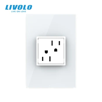 Livolo AU Standard 15A NAM moč električno vtičnico,Luksuzno Biserno Kristalno Steklo plošči NAS čepi