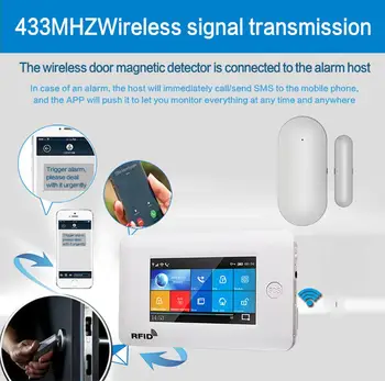 YAOSHENG PB68 Magnetni Senzorji Brezžični Vrata Detektor Okno Senzor, WiFi App za 433MHz Home Security Detektor Alarm Sistem Kompleti