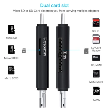 Oppselve 3 v 1 Bralnik Kartic USB 3.0, USB Tip C na SD Micro SD TF Card Reader OTG Smart Pomnilniške kartice Microsd, Cardreader Adapter