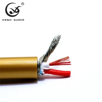 GOLDEN5-C OFC čistega bakra, pozlačen srebrn 10 mm Audio Kabel Skladu Žice Kabel za RCA, XLR vtič
