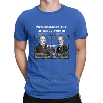 Psychologys 101 Jung Vs Freud Majica Bombaž Pomlad Jesen Prosti Čas Okrogle Ovratnik Natisnjeni Komična Družinska Darilo Majica