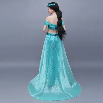 Odraslih Aladdin Princesa Jasmina Cosplay Ženski Kostum Seksi Obleka za Halloween Kostumi za Ženske in Dekleta, Lepa Žoga Oblek Obleko