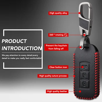 Pravega Usnja Avto Ključ Fob Primeru Zajema Lupini za Mitsubishi Eclipse Križ ASX Tipko Primeru za Avto Keychain Keybag Avto Dodatki