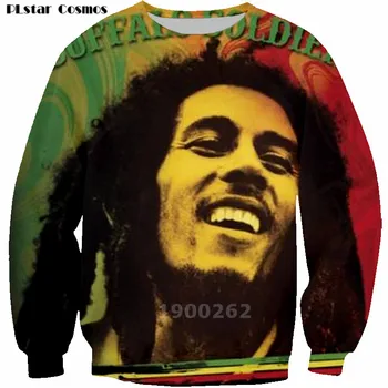 PLstar Kozmos Moški Puloverji s kapuco Moda Crewneck Nova Majica Reggae Zvezde Bob Marley Sweatshirts 3D Tiskanja Hoodies velikosti-5XL