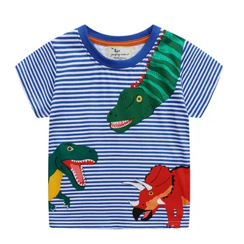 Skoki Metrov Poletje Dinozavri majice za Fantje Dekleta Modni Otroci Oblačila Tees Vrhovi Baby T srajce Bombaž Kostum