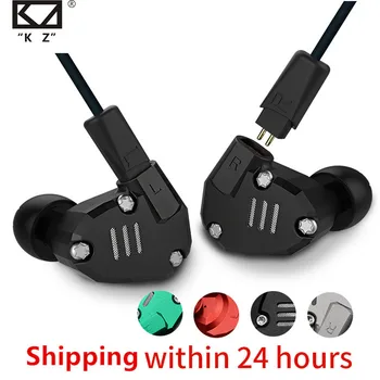 KZ ZS6 2DD+2BA Hibridni V Uho Slušalke DJ HI-fi Monito Teče Sport Slušalke Slušalka, Slušalke Bluetooth Komplet kablov Slušalka ZSN pro