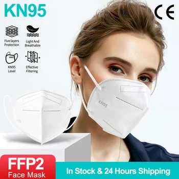 Maske FFP2 KN95 Usta Masko 5 Plasti Anti-Kapljice Zaščitna KN95 Maske za enkratno uporabo Filtriranja Maske FFP2 CE Mascarillas Masko