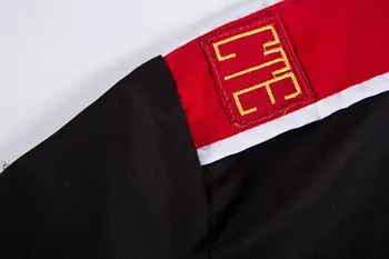 V Spomin Michael Jackson MJ Rdeče Retro Moda ETC Anti-war Bombažno Majico Stitchwork Sark Zbiranje Vezenje