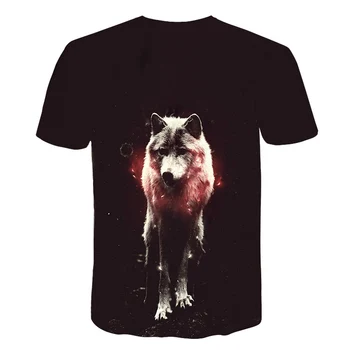 2019 Najnovejši Wolf 3D Tiskanja Živali Kul Smešno otroci T-Shirt fantje Kratek Rokav Poletje Vrhovi Majica s kratkimi rokavi Tshirt dekleta Modni T-shirt