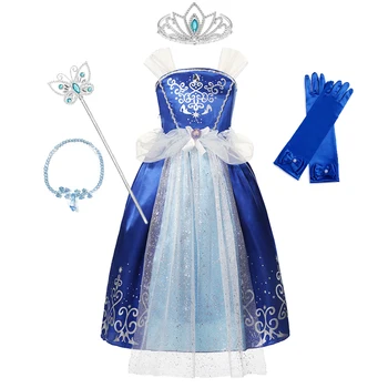Rapunzel Snow Queen Božično Darilo Baby Dekleta Oblačenja Pepelka Aurora Belle Sofija Cosplay Noša Stranka Obleko Princese Kostum