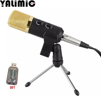 MK -F100TL Žični mikrofon Kondenzatorski USB Snemanje Zvoka Mikrofona s Stojala za Klepet, Petje Karaoke Laptop Skype