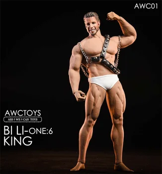 1/6 AWCTOYS AWC01 Bi Li Kralj Glavo Sculpt&Oblačila, ki se Prilegajo M35 Muscler Moškega Telesa Lutka