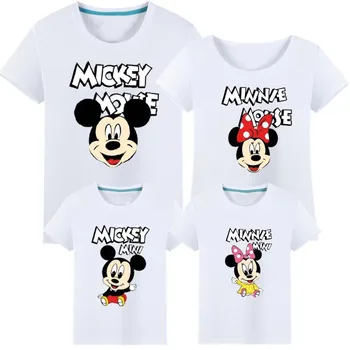 Družina Ujemanje Oblačila Oče Sina, Mati, Hči Obleke Tshirt Mamica In Očka Me Oblačila Baby Boy Girl Mickey Minnie T-shirt
