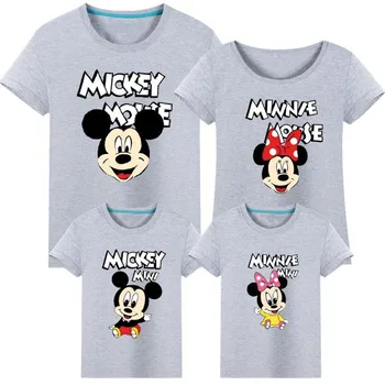 Družina Ujemanje Oblačila Oče Sina, Mati, Hči Obleke Tshirt Mamica In Očka Me Oblačila Baby Boy Girl Mickey Minnie T-shirt