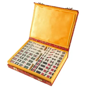Kitajski Mahjong Igra 144 Ploščic v bogato okrašen Primeru 1.25 x .75 Palčni Ploščice