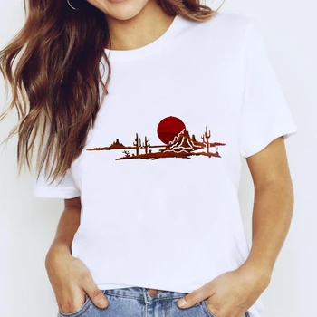 T-majice Vrh za Ženske 90. letih Risanka Akvarel Gorskih 90. letih Oblačila Tiskanje Lady Graphic Majica s kratkimi Rokavi Ženske Ženski Tee T-Shirt
